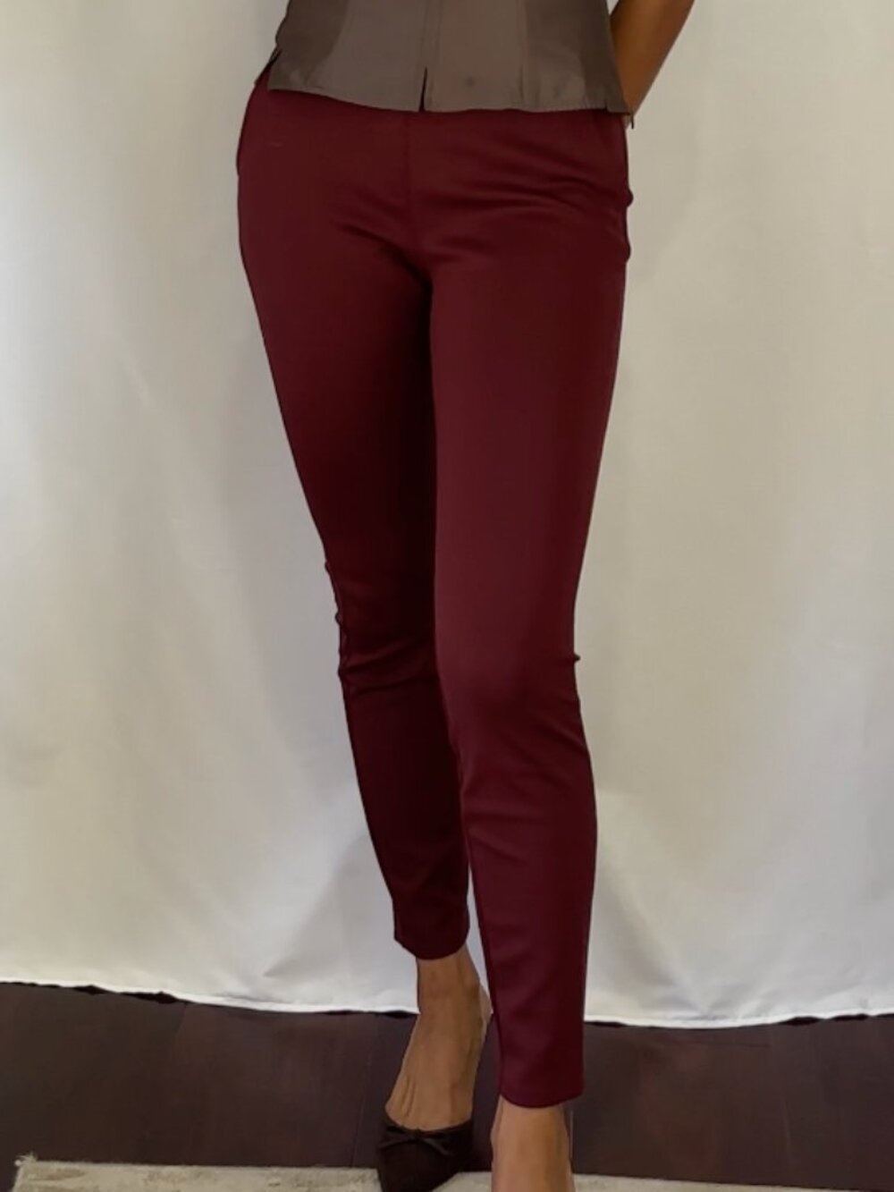 Express Burgundy Wine Pants High Stretch Nylon Spandex Size XS